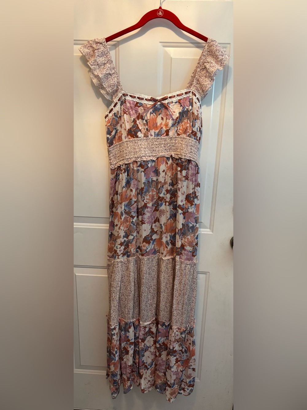 Inspired Hearts Pastel Floral Slip Dress in Blush, Dusty Blue & Mauve - Picture 7 of 7